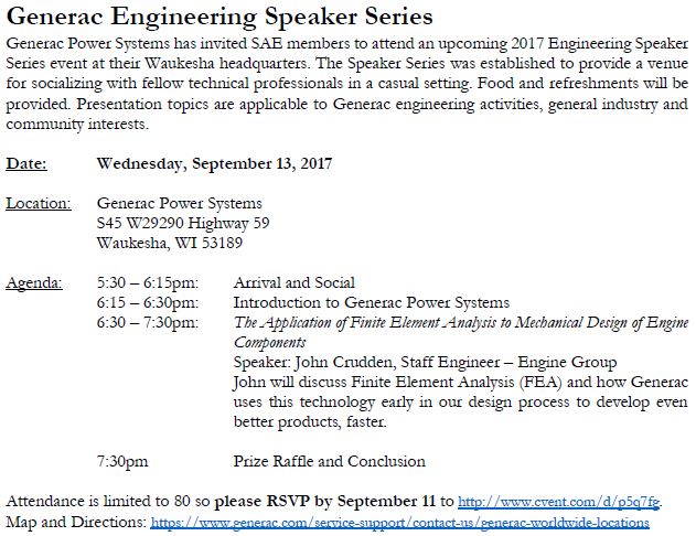 Generac Engineering Speaker Series